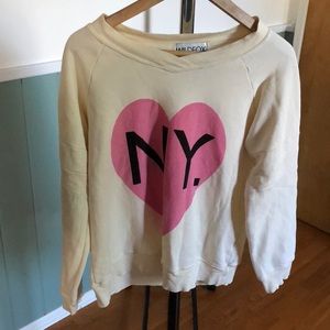 Wildfox cream NY. / CA. cream XS sweater